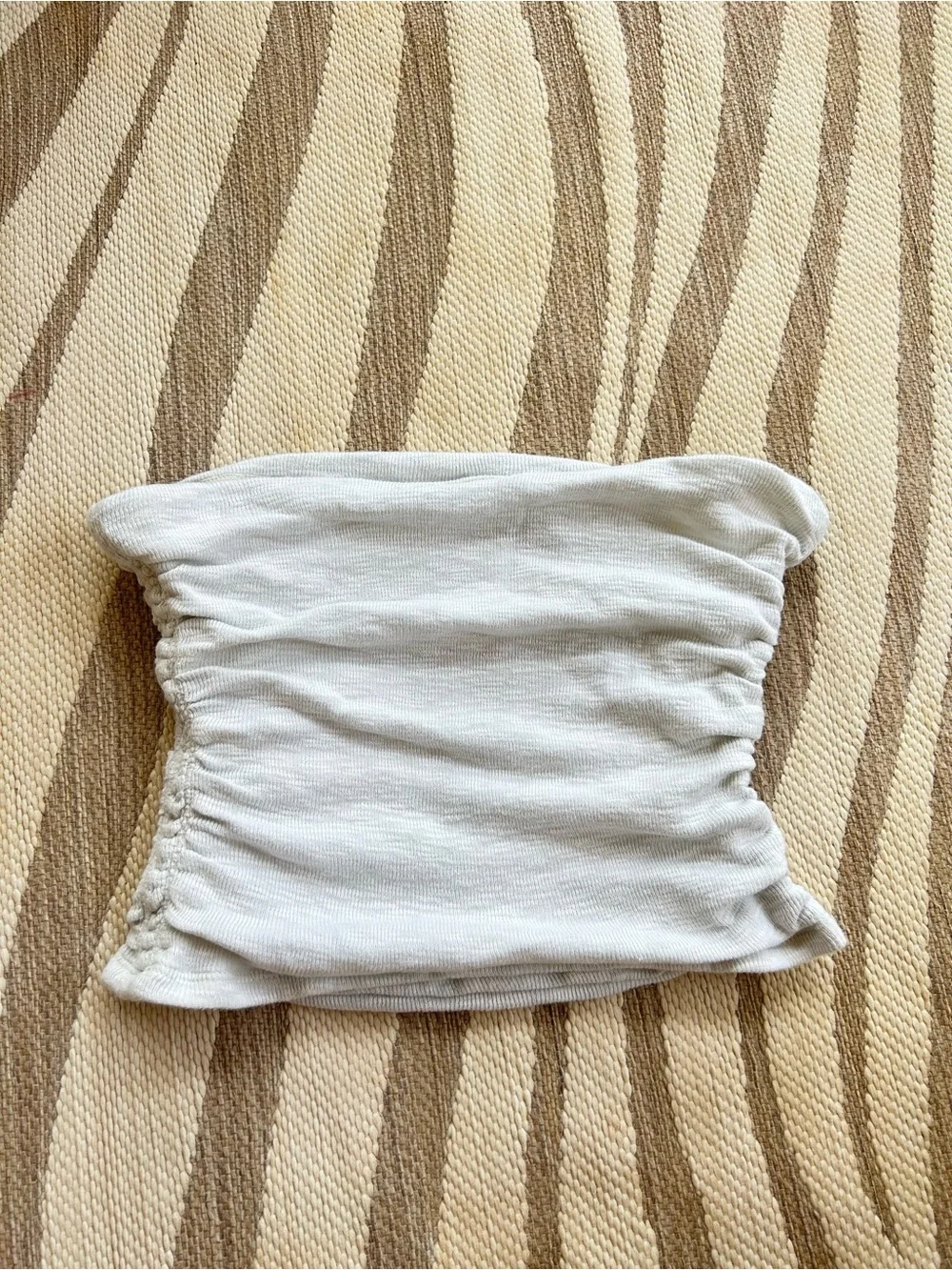 Free People Ruched White Tube Top with texture - Medium